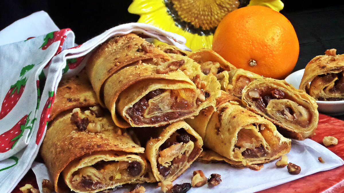 Ленивый апельсиновый штрудель из тортильи