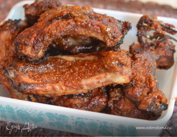 Свиные ребрышки медово-остром соусе табаско