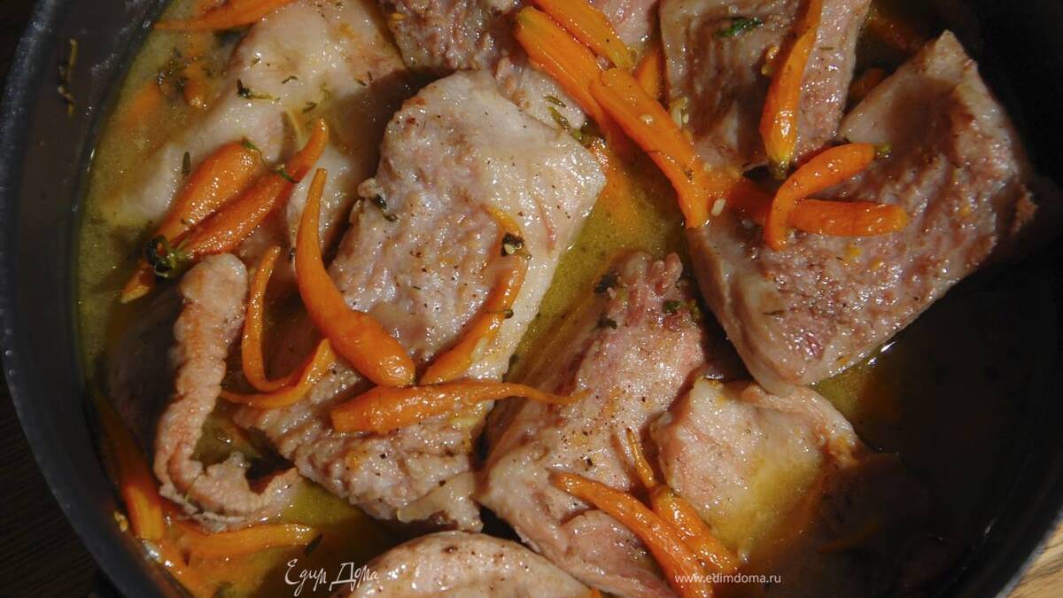 Свинина с морковью в имбирном соусе