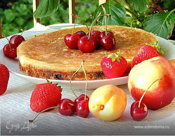 Творожная ватрушка с черникой