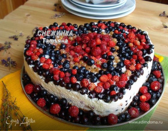 Летний торт без выпечки «Ягодный микс»