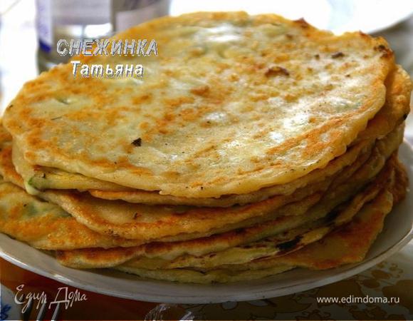 Заварные лепешки с сыром и зеленью