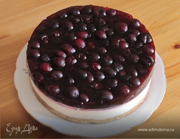 Творожный чизкейк с вишней (без выпечки) Творожный чизкейк с вишней (без выпечки)