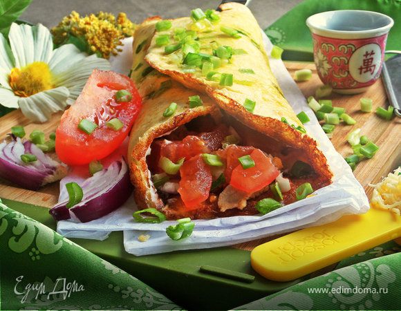 Омлетный рулет с начинкой Омлетный рулет с начинкой