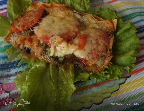 Овощная лазанья из лаваша с лечо и баклажаном Овощная лазанья из лаваша с лечо и баклажаном