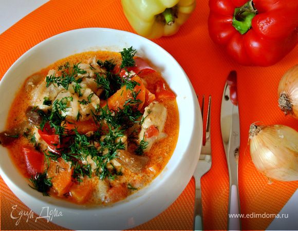 Курица с овощами по-домашнему Курица с овощами по-домашнему