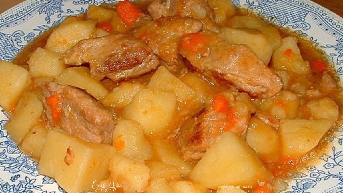 Тушеная картошка в мультиварке с куриным филе