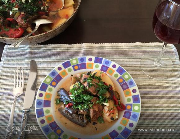 Телятина с овощами Телятина с овощами