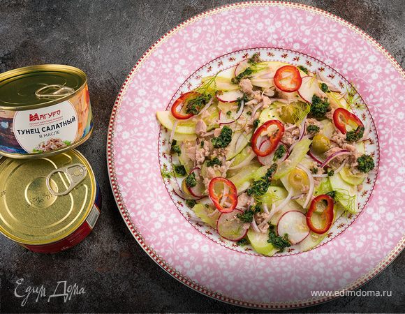 Тунец с овощами 