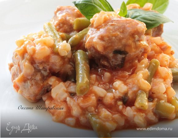 Испанские тефтели с рисом и фасолью Испанские тефтели с рисом и фасолью