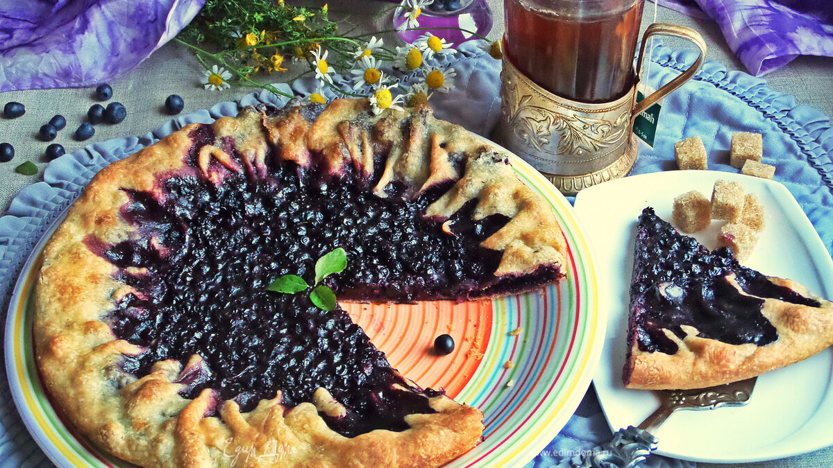 Галета с черникой на постном тесте