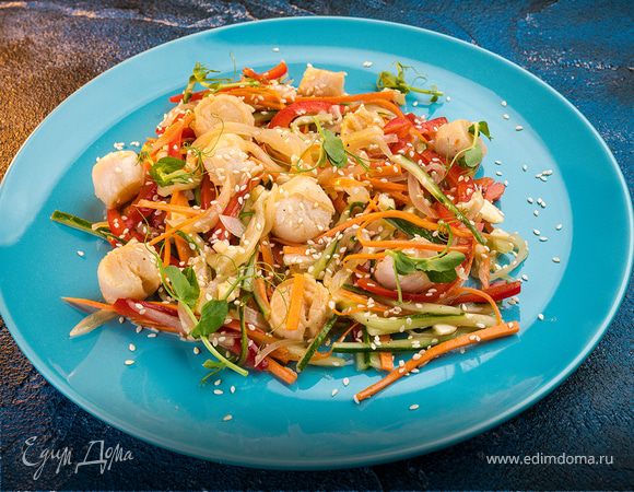 Гребешки с перцем по-корейски