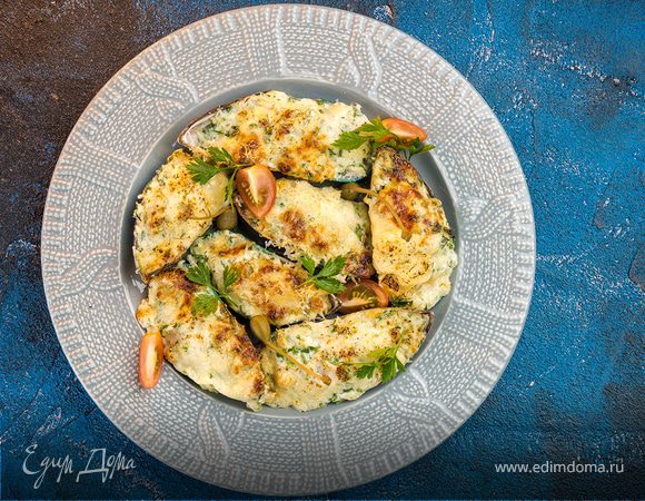 Мидии киви под сырной корочкой с зеленью Мидии киви под сырной корочкой с зеленью