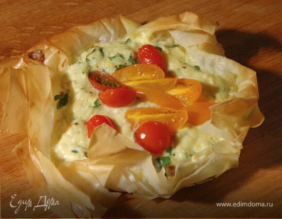 Тарталетки с рикоттой и помидорами черри Тарталетки с рикоттой и помидорами черри