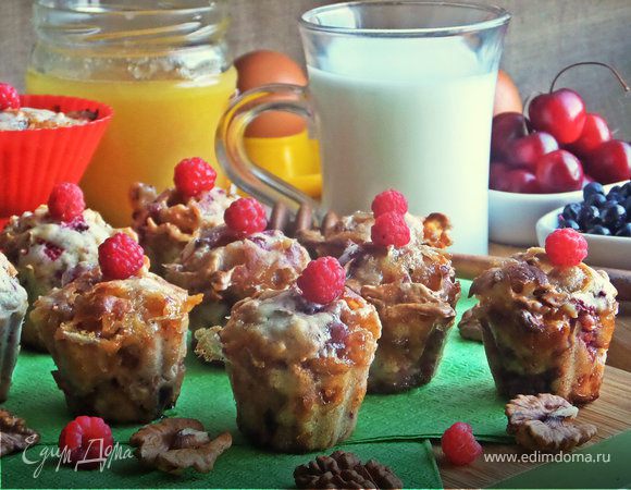 Карамельные маффины с малиной Карамельные маффины с малиной