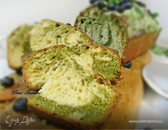 Кекс с чаем матча Кекс с чаем матча