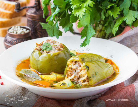 Суп с фаршированными перцам Дулма-Шурпа