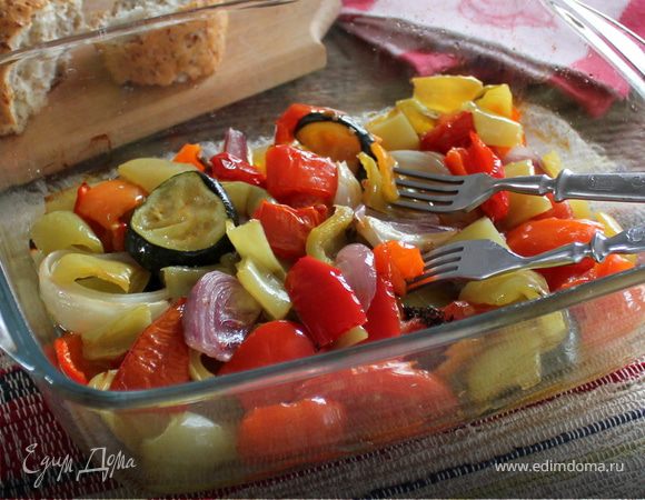 Ароматные овощи в духовке. Ингредиенты: перец болгарский зеленый, перец .