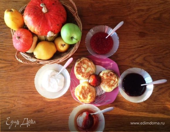 Тыквенные оладьи с яблоком и грушей