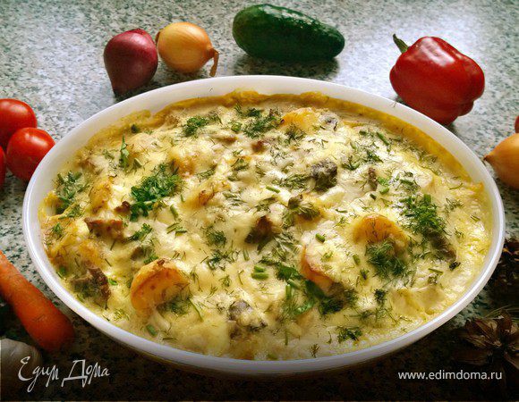 Нежнейшая утиная грудка, запеченная с лесными грибами под соусом бешамель «По-царски» Нежнейшая утиная грудка, запеченная с лесными грибами под соусом бешамель «По-царски»