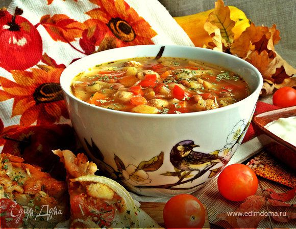 Щи сборные с фасолью и фрикадельками Щи сборные с фасолью и фрикадельками
