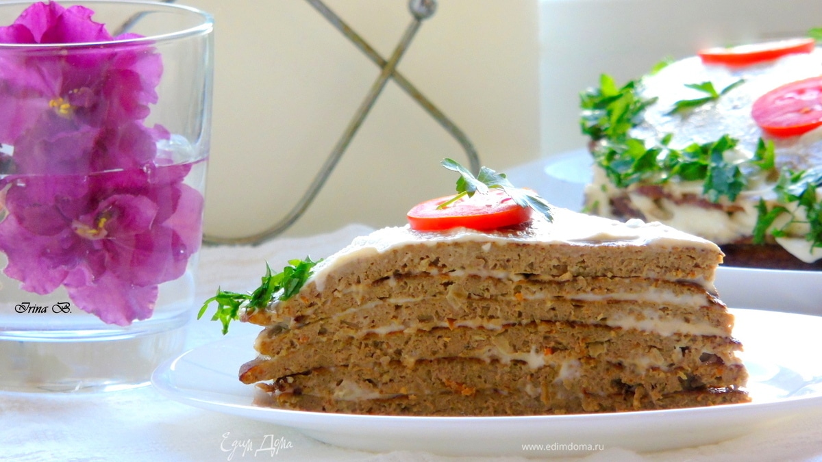 Печеночный торт с гречневой мукой