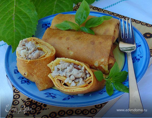 Тыквенные блины с мясом Тыквенные блины с мясом