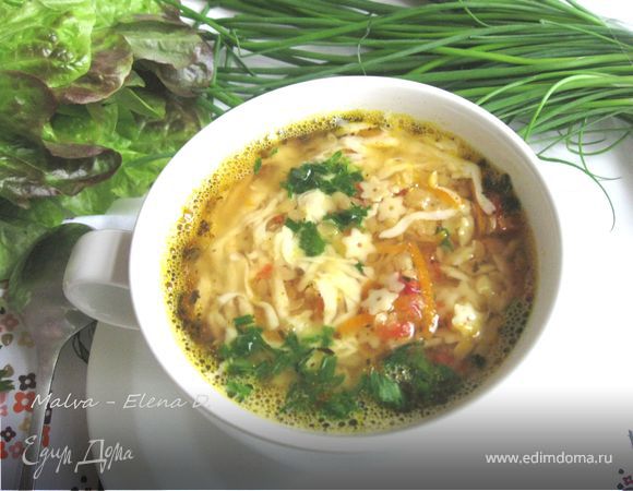 Итальянский чечевичный суп с пастой