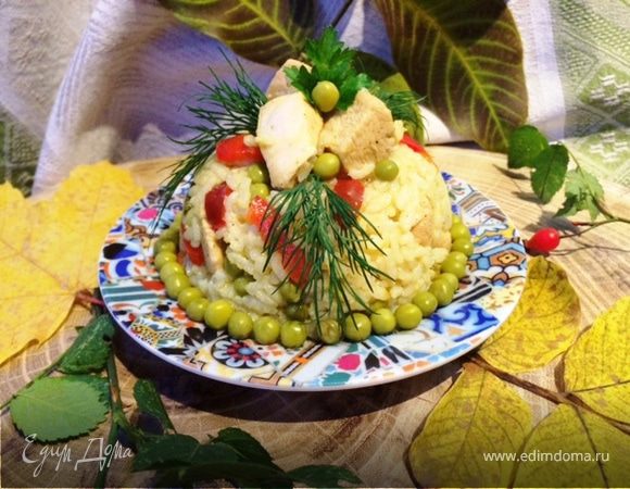 Рисовый салат с курицей
