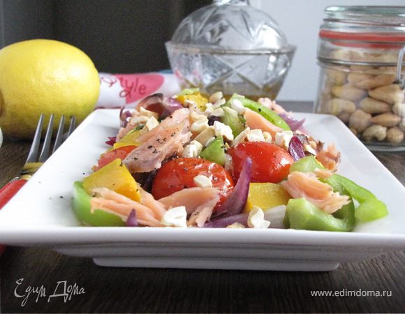 Салат с копченой кетой и тыквой Салат с копченой кетой и тыквой