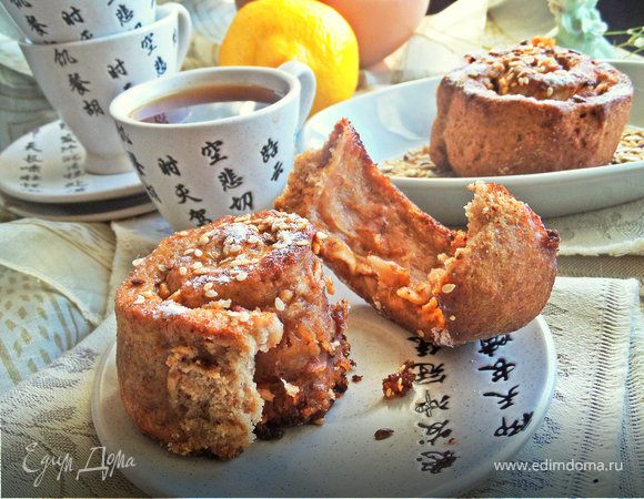 Булочки яблочные из полезной муки Булочки яблочные из полезной муки