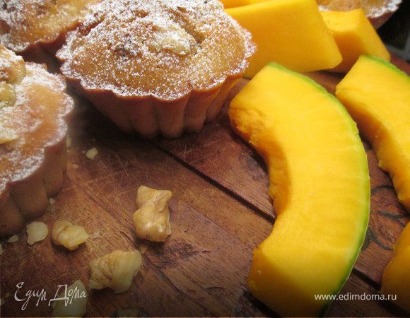 Тыквенные кексы с корицей и орехами Тыквенные кексы с корицей и орехами