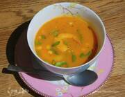 Тыквенный суп с кукурузой и креветками