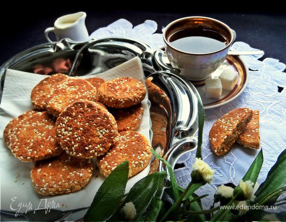 Кунжутное печенье на жареной муке Кунжутное печенье на жареной муке