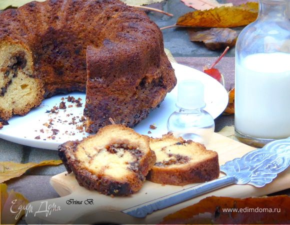 Кекс с коричневым сахаром и орехами