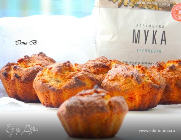 Гречневые маффины с черносливом