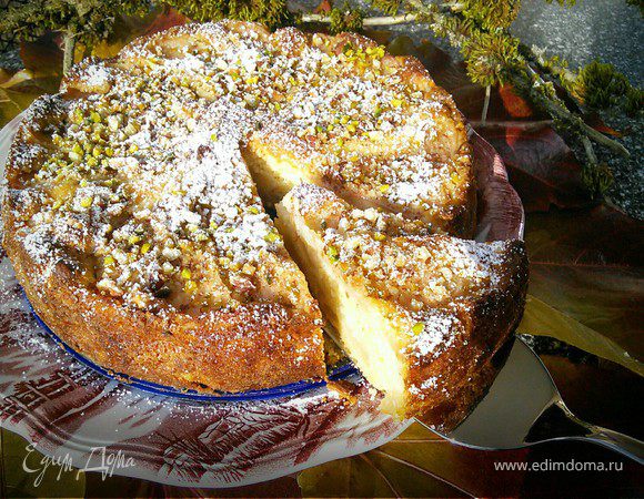 Цитрусовый пирог с грушей 