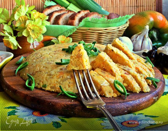 Полента с беконом и овощами Полента с беконом и овощами