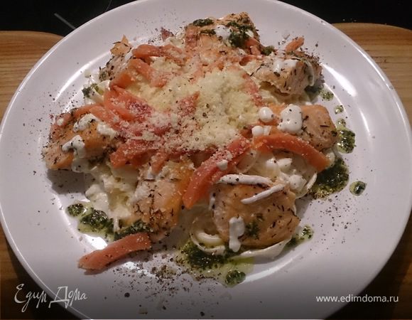 Феттучине с лососем в сливочном соусе