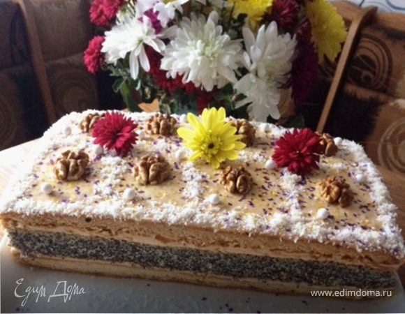 Пирожные маковые с кофейным кремом Пирожные маковые с кофейным кремом