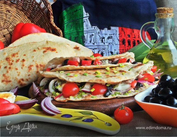 Лепешки пьядины с начинками