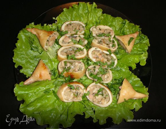 Фаршированные кальмары Фаршированные кальмары