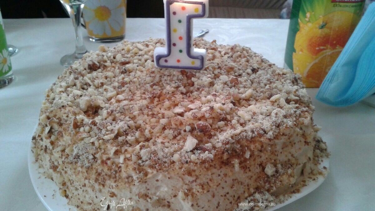 Торт мокко с миндалем