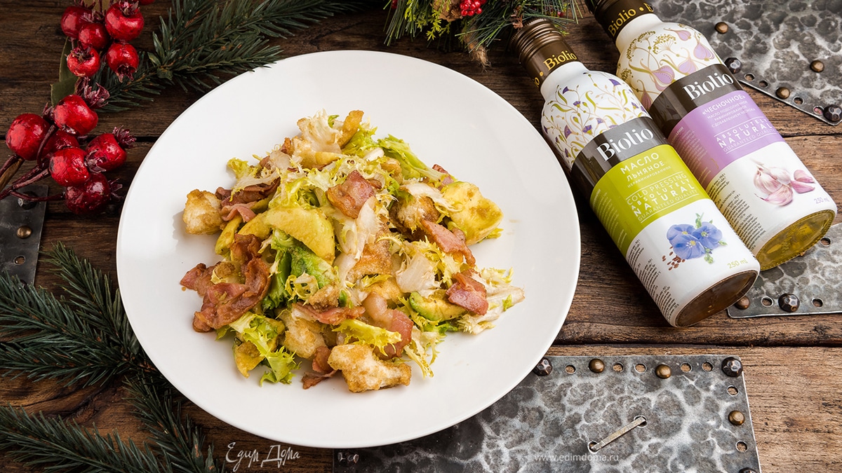 Теплый салат с авокадо