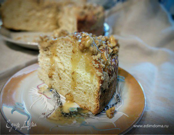 Сдобный пирог с ванильным пудингом и штрейзелем Сдобный пирог с ванильным пудингом и штрейзелем