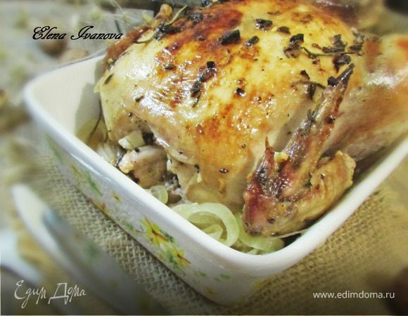 Жареный цыпленок с чесноком и травами от Джулии Чайлд