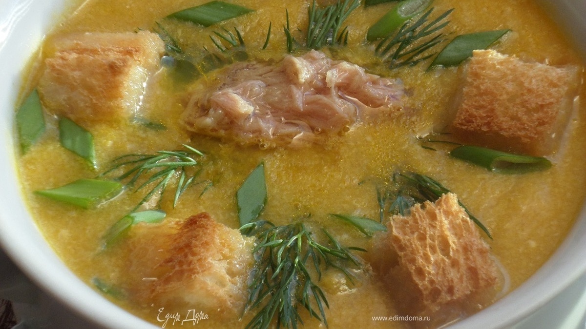 Кукурузный суп-пюре с тунцом