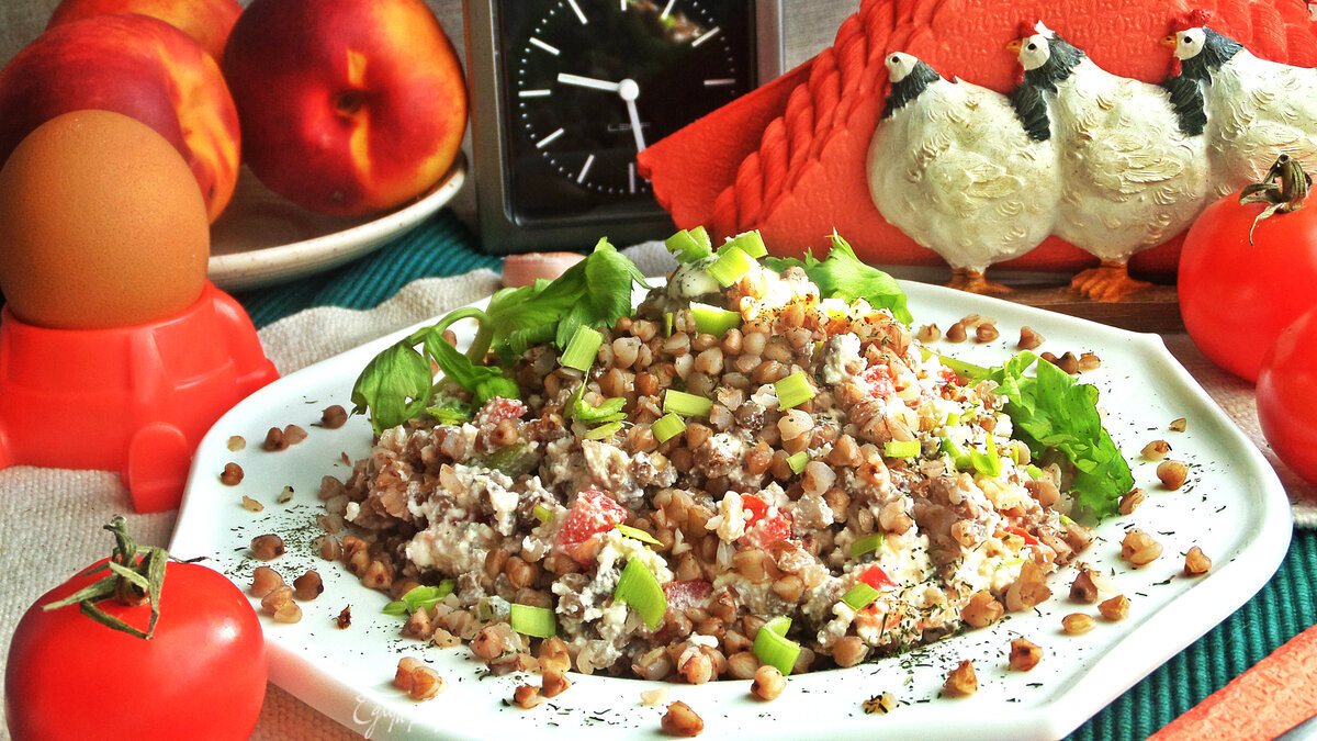 Гречневая каша с несладким творогом