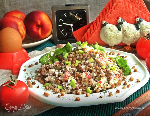 Гречневая каша с несладким творогом Гречневая каша с несладким творогом