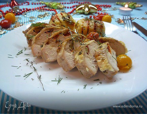 Куриные грудки с картофелем и томатами черри